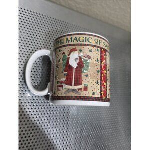 Magic Of Santa Mug Cup With Tree & Bag of Presents Debbie Mumm Sakura 10 oz Vtg
